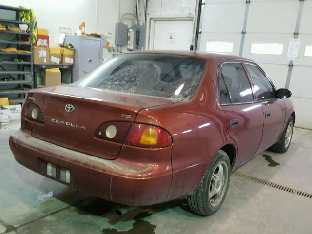 1NXBR12E72Z615889 - 2002 TOYOTA COROLLA CE RED photo 4