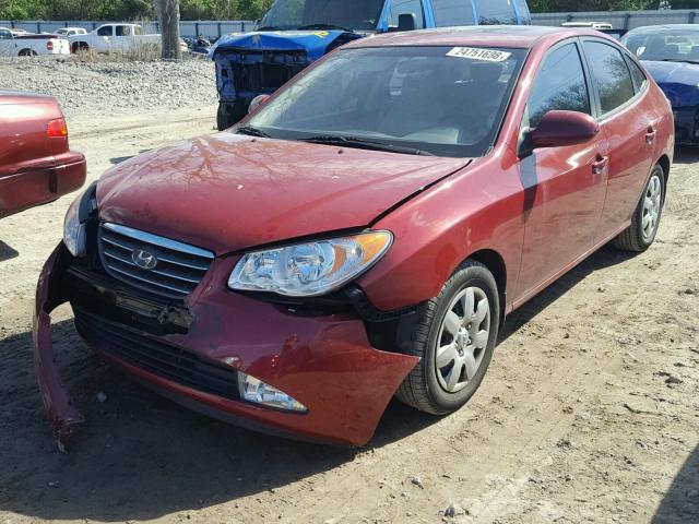 KMHDU46D18U392154 - 2008 HYUNDAI ELANTRA GL RED photo 2