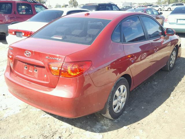 KMHDU46D18U392154 - 2008 HYUNDAI ELANTRA GL RED photo 4