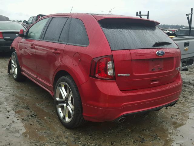 2FMDK4AK5BBA39523 - 2011 FORD EDGE SPORT RED photo 3