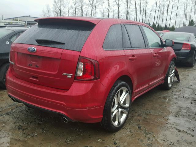 2FMDK4AK5BBA39523 - 2011 FORD EDGE SPORT RED photo 4