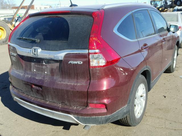 5J6RM4H70GL022524 - 2016 HONDA CR-V EXL MAROON photo 4