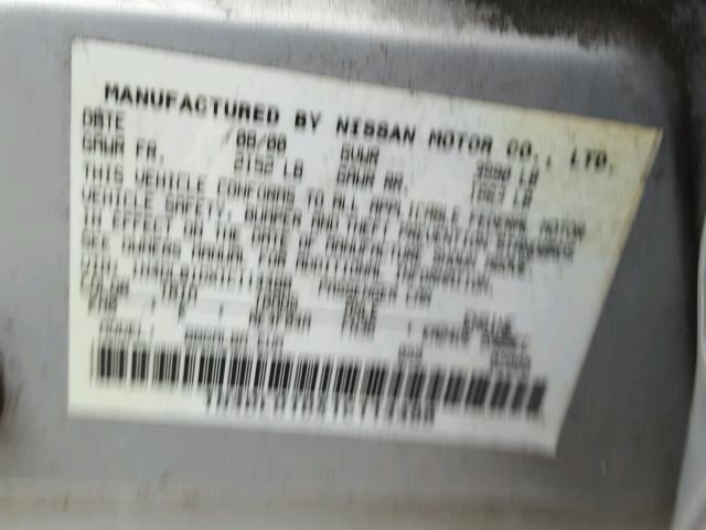 1N4DL01DX1C114488 - 2001 NISSAN ALTIMA XE GRAY photo 10