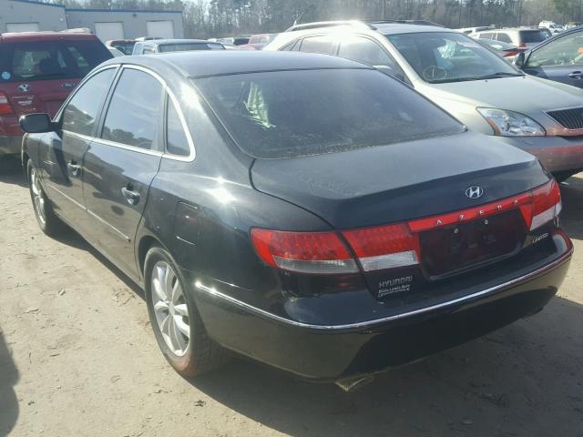 KMHFC46F96A134167 - 2006 HYUNDAI AZERA SE BLACK photo 3