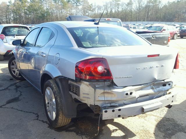 1C3CDZAB9EN116821 - 2014 DODGE AVENGER SE SILVER photo 3