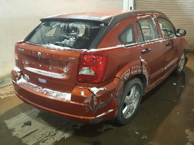 1B3HB48B77D247305 - 2007 DODGE CALIBER SX ORANGE photo 4