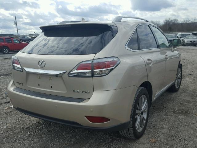 2T2ZK1BA0DC104850 - 2013 LEXUS RX 350 BEIGE photo 4