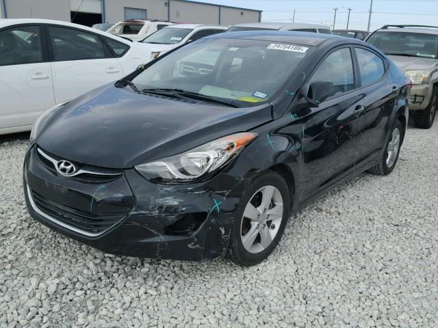 KMHDH4AE5BU100484 - 2011 HYUNDAI ELANTRA GL BLACK photo 2