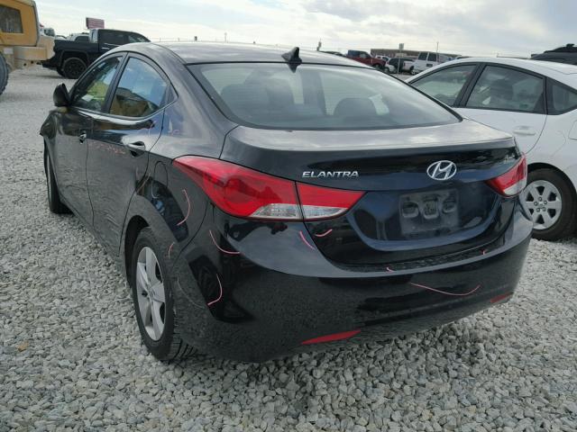 KMHDH4AE5BU100484 - 2011 HYUNDAI ELANTRA GL BLACK photo 3