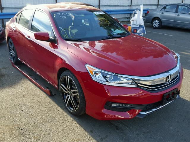 1HGCR2F18HA223490 - 2017 HONDA ACCORD SPO RED photo 1