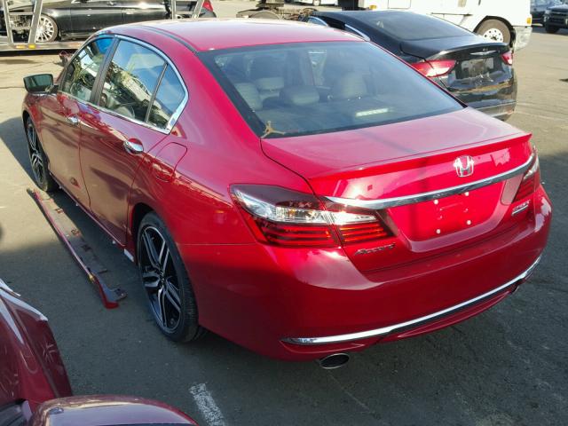 1HGCR2F18HA223490 - 2017 HONDA ACCORD SPO RED photo 3