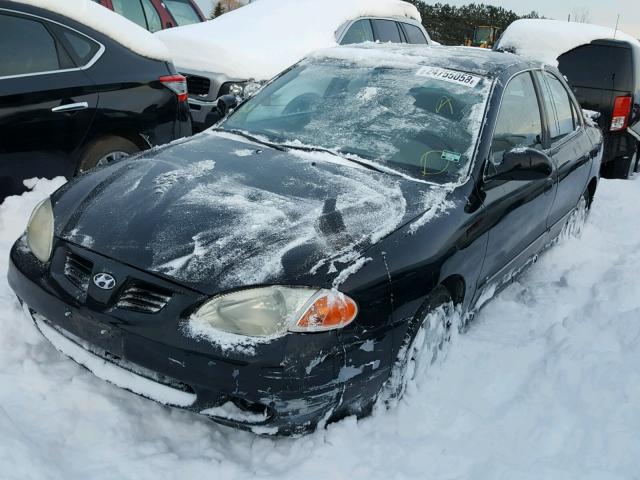 KMHJF35F3YU052532 - 2000 HYUNDAI ELANTRA GL BLACK photo 2