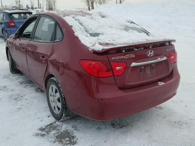 KMHDU4BD7AU122633 - 2010 HYUNDAI ELANTRA BL RED photo 3