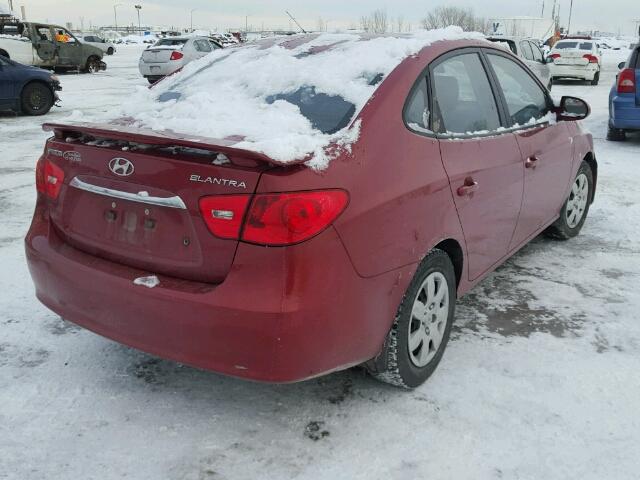 KMHDU4BD7AU122633 - 2010 HYUNDAI ELANTRA BL RED photo 4