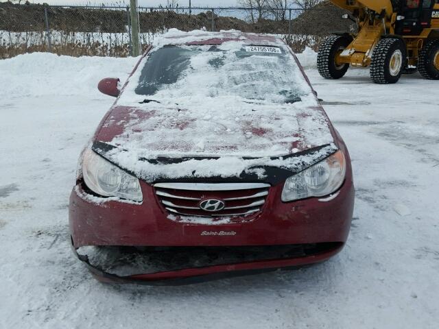 KMHDU4BD7AU122633 - 2010 HYUNDAI ELANTRA BL RED photo 9