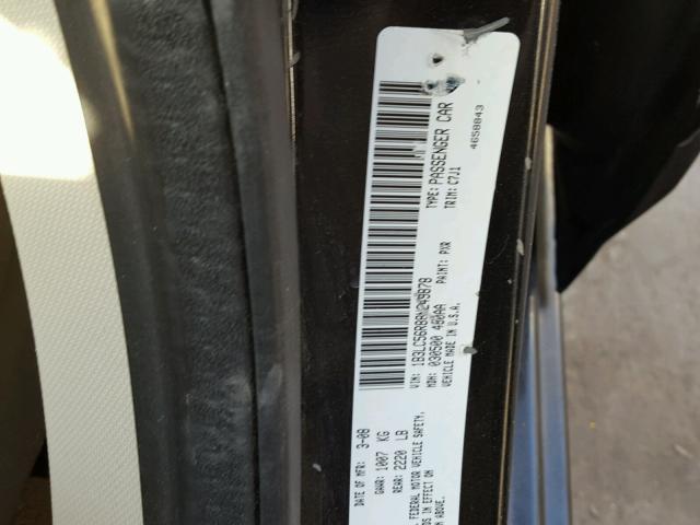 1B3LC56R88N249878 - 2008 DODGE AVENGER SX BLACK photo 10