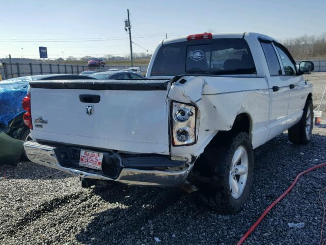 1D7HA18N28S538064 - 2008 DODGE RAM 1500 S WHITE photo 4