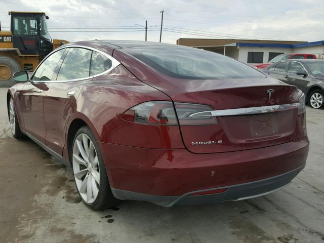 5YJSA1DN0CFS00139 - 2012 TESLA MODEL S RED photo 3