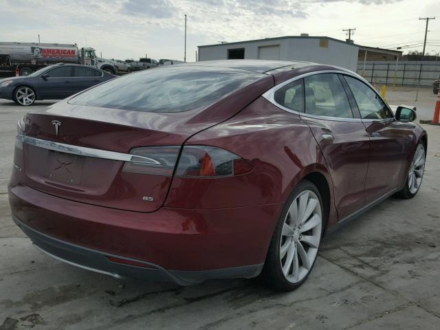 5YJSA1DN0CFS00139 - 2012 TESLA MODEL S RED photo 4