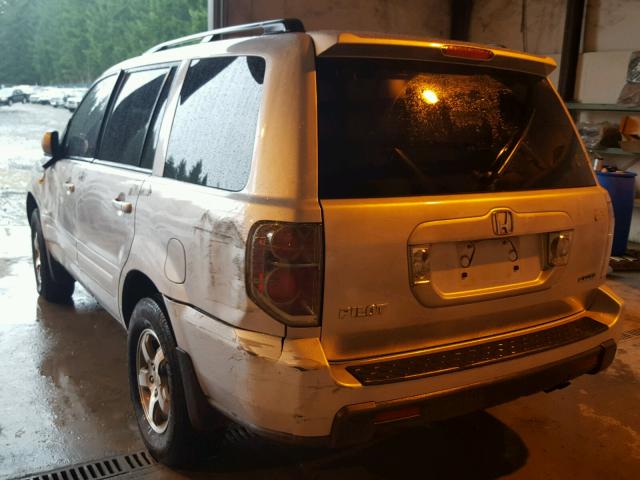 5FNYF18577B012195 - 2007 HONDA PILOT EXL SILVER photo 3