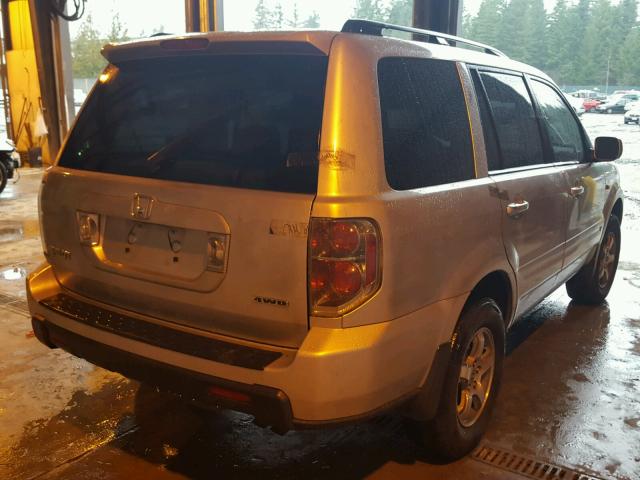 5FNYF18577B012195 - 2007 HONDA PILOT EXL SILVER photo 4