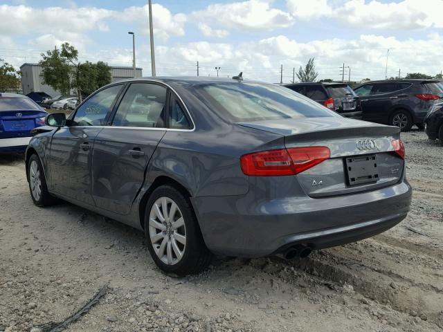 WAUAFAFL0DN046802 - 2013 AUDI A4 PREMIUM GRAY photo 3