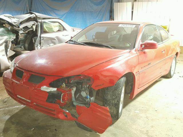 1G2NW12E2YM747336 - 2000 PONTIAC GRAND AM G RED photo 2