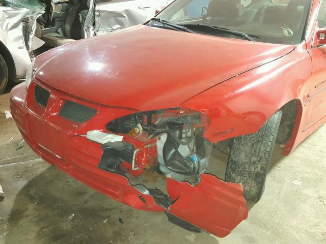 1G2NW12E2YM747336 - 2000 PONTIAC GRAND AM G RED photo 9