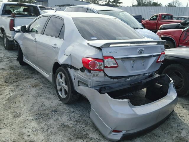 2T1BU4EE1CC855812 - 2012 TOYOTA COROLLA BA SILVER photo 3