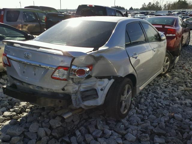 2T1BU4EE1CC855812 - 2012 TOYOTA COROLLA BA SILVER photo 4