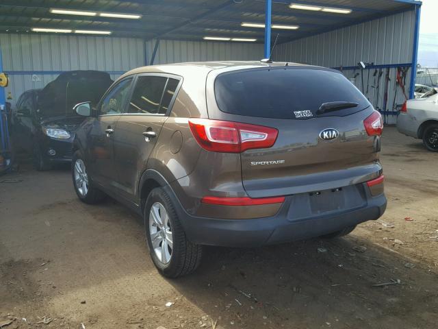 KNDPB3A23D7366171 - 2013 KIA SPORTAGE B BROWN photo 3