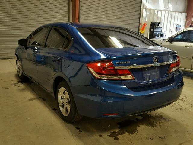 19XFB2F58DE257732 - 2013 HONDA CIVIC LX BLUE photo 3