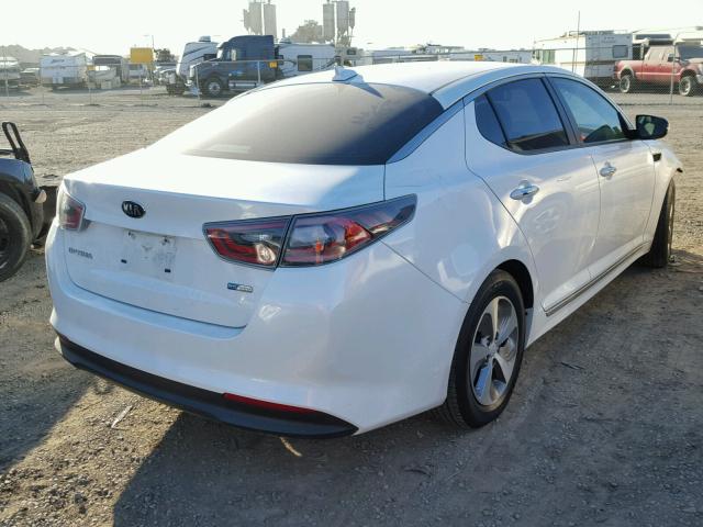 KNAGM4AD3F5085436 - 2015 KIA OPTIMA HYB WHITE photo 4