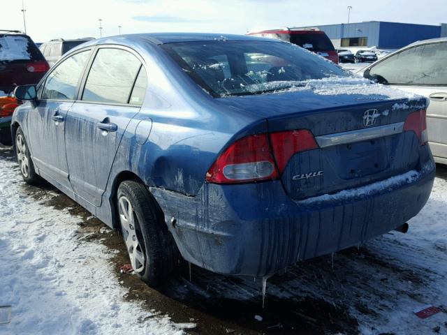 19XFA16509E011441 - 2009 HONDA CIVIC LX BLUE photo 3