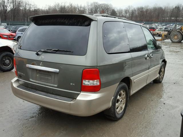 KNDUP131246522025 - 2004 KIA SEDONA EX GREEN photo 4