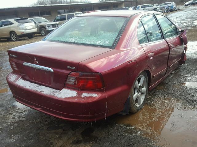 4A3AA46L7YE100327 - 2000 MITSUBISHI GALANT ES MAROON photo 4