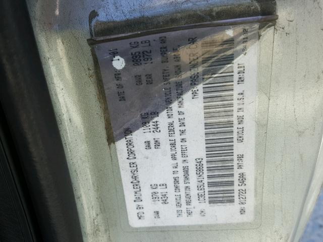 1C3EL65U41N586643 - 2001 CHRYSLER SEBRING LI SILVER photo 10