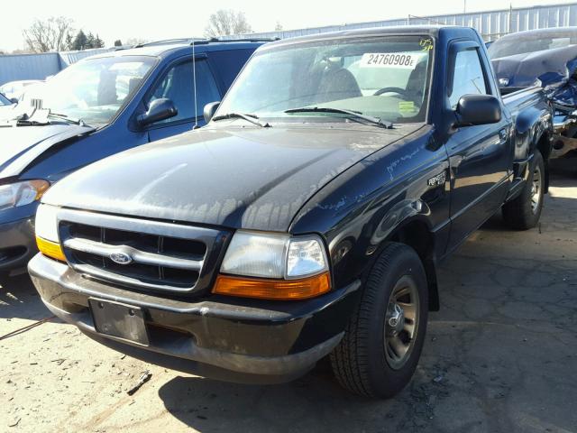 1FTYR10C7XPB64369 - 1999 FORD RANGER BLACK photo 2