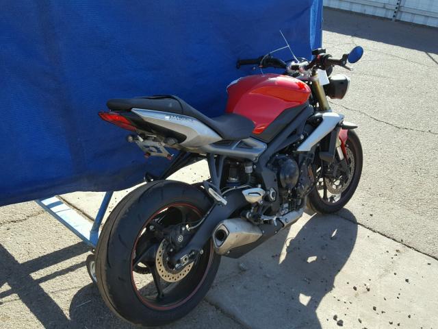SMTL02NE4GT727830 - 2016 TRIUMPH MOTORCYCLE STREET TRI RED photo 4