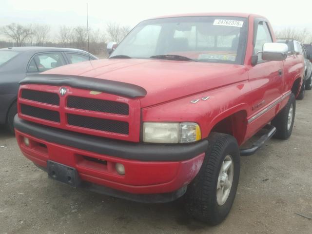 1B7HF16Y5VS299016 - 1997 DODGE RAM 1500 RED photo 2