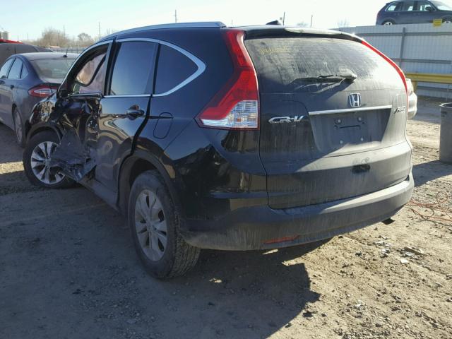 2HKRM4H71CH615748 - 2012 HONDA CR-V EXL BLACK photo 3