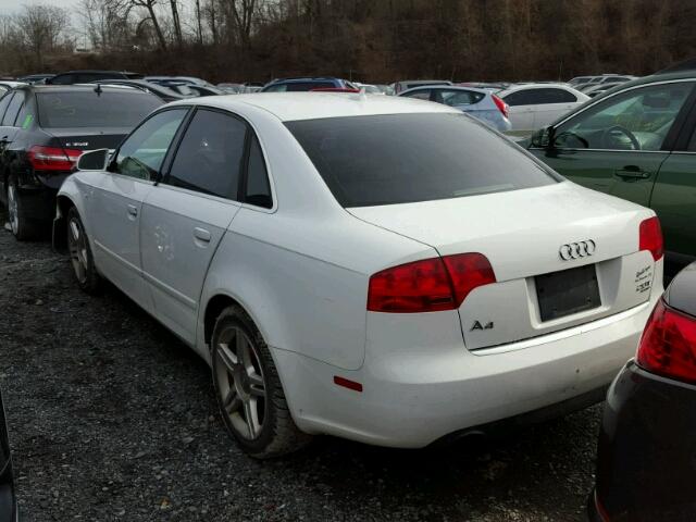 WAUDF78E47A230781 - 2007 AUDI A4 2.0T QU WHITE photo 3