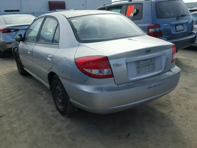 KNADC125856378608 - 2005 KIA RIO SILVER photo 3