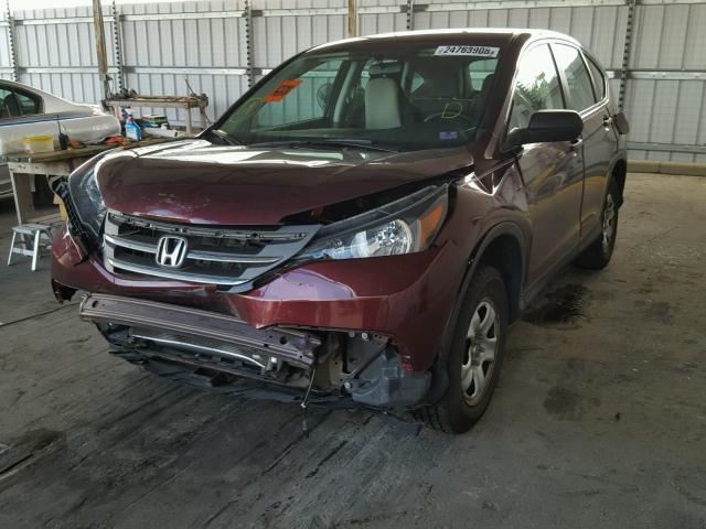 5J6RM3H38DL013427 - 2013 HONDA CR-V LX MAROON photo 2