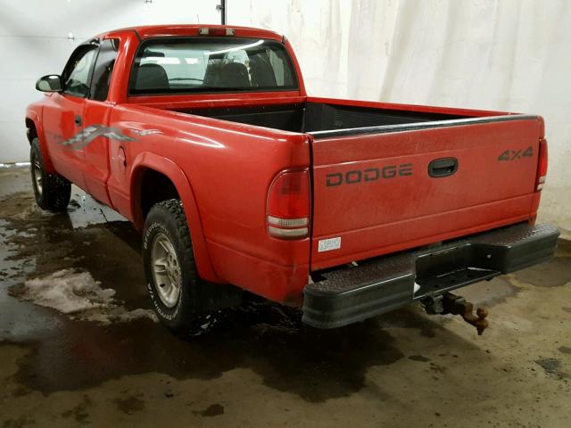 1B7GG22X2YS508437 - 2000 DODGE DAKOTA RED photo 3