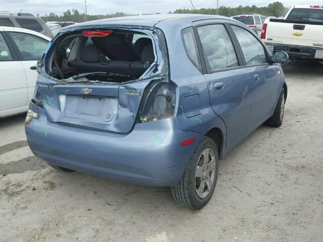 KL1TD66636B528944 - 2006 CHEVROLET AVEO BASE BLUE photo 4