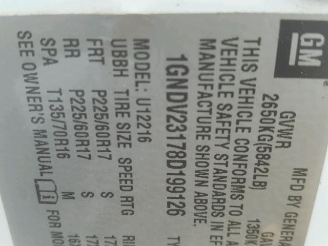 1GNDV23178D199126 - 2008 CHEVROLET UPLANDER L 白色 照片 10