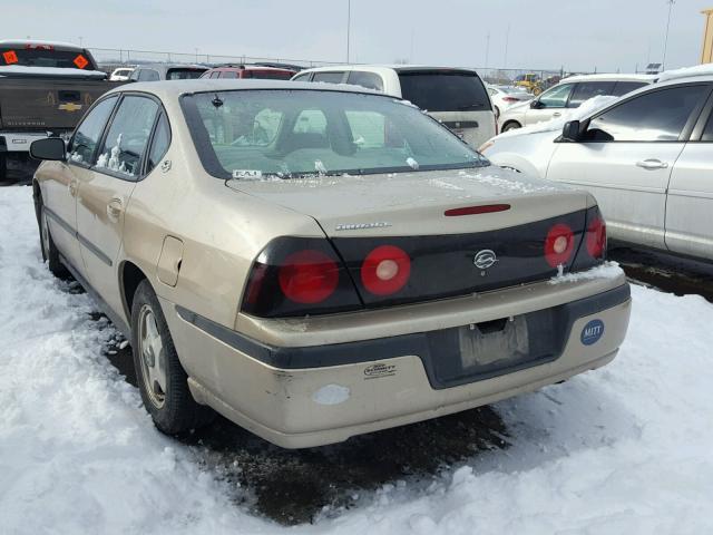 2G1WF52E949462785 - 2004 CHEVROLET IMPALA GOLD photo 3