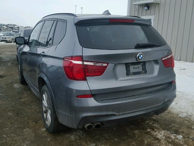 5UXWX7C5XBL732268 - 2011 BMW X3 XDRIVE3 GRAY photo 3