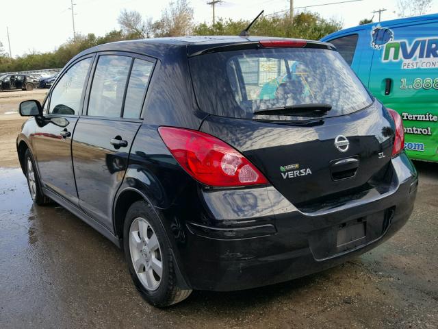 3N1BC13E08L432618 - 2008 NISSAN VERSA S BLACK photo 3